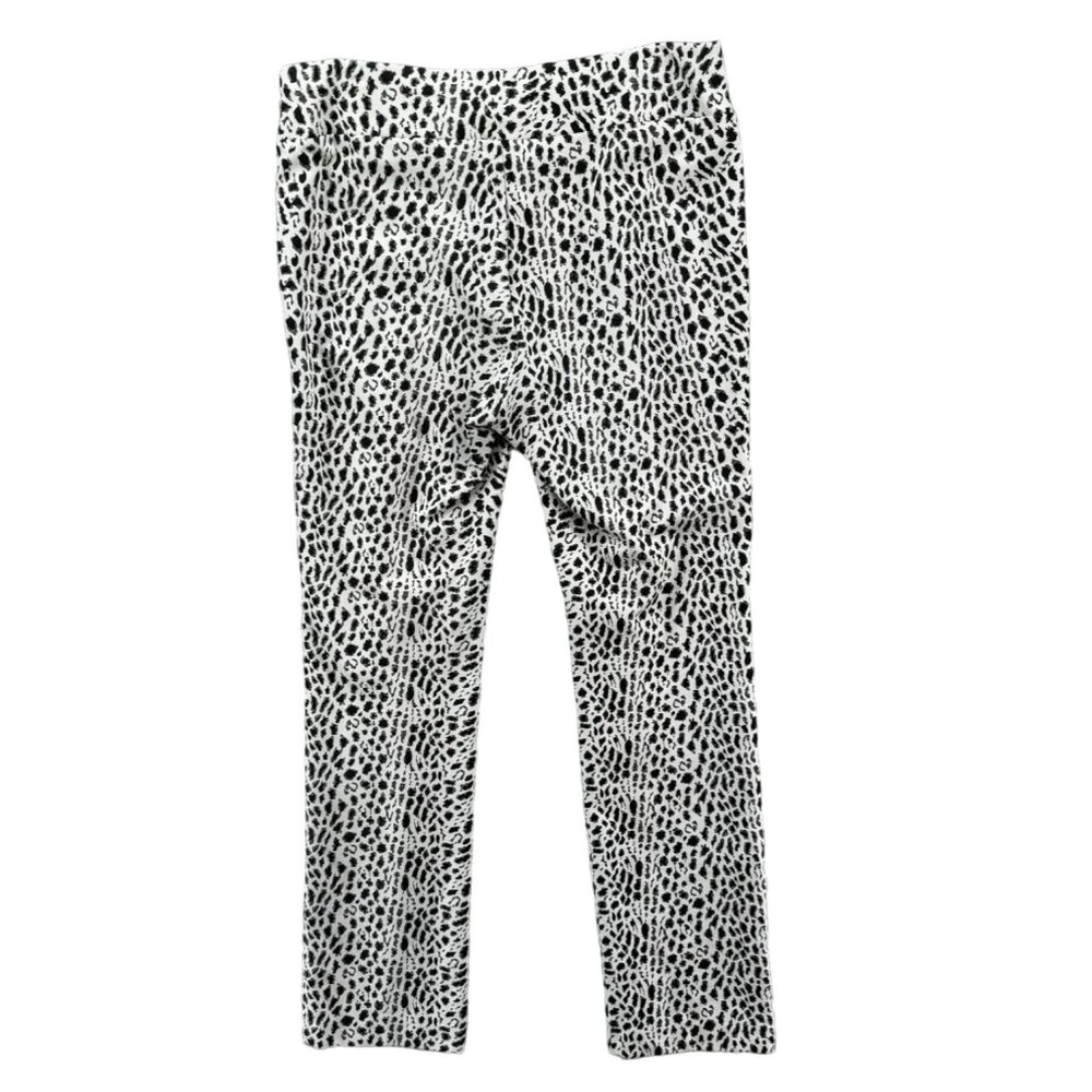 Lena Gabrielle Animal Print Pants Womens Black White Pull On Stretch Size 12 - Picture 2 of 10